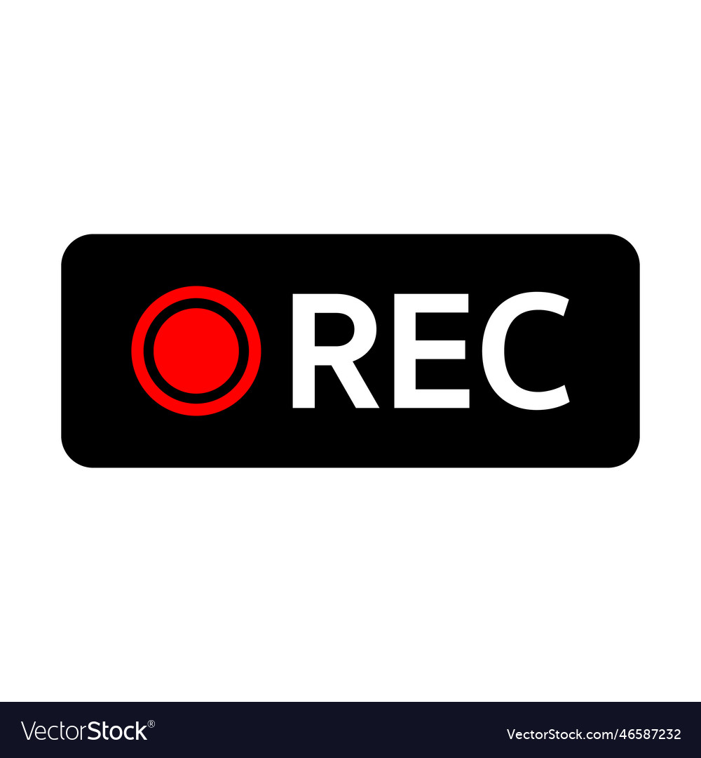 Rec icon for video camera recording