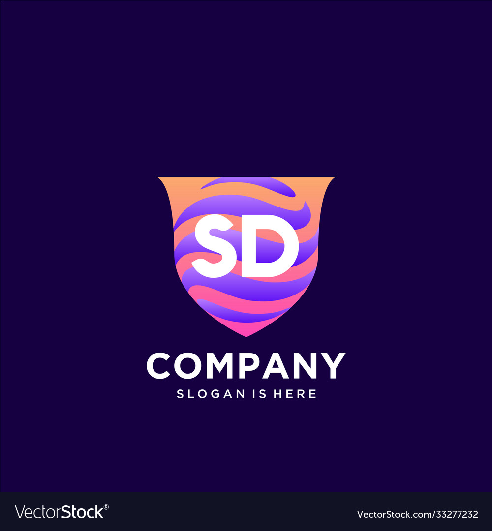Sd initial logo with colorful template