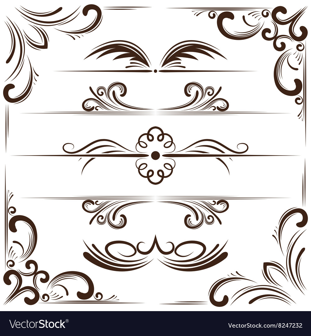 Set of bookplates and corners for design