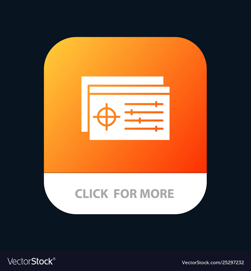 Setting controller target object mobile app icon vector image Setting controller target object mobile app icon