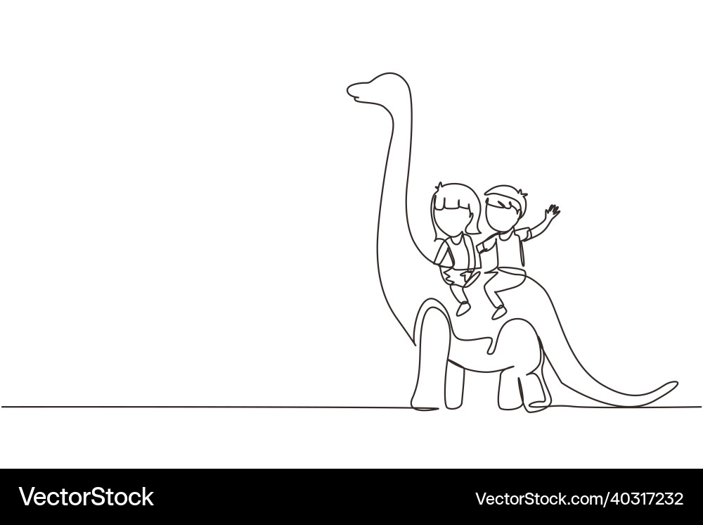 Single continuous line drawing little boy Vector Image