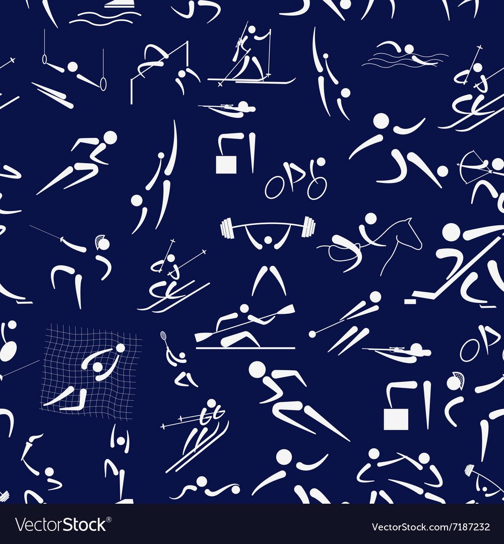 Sport seamless pattern flat style