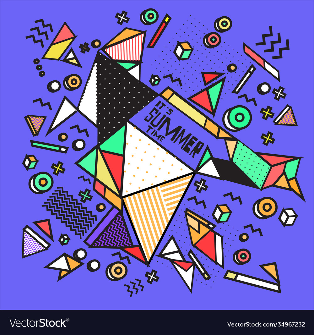 Triangle geometric forms for summer design event vector image Triangle geometric forms for summer design event