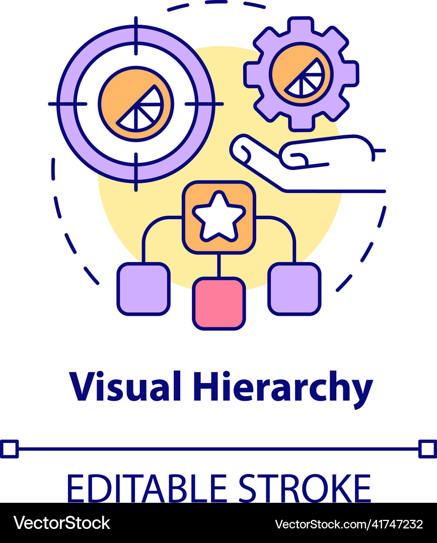 Visual hierarchy concept icon Royalty Free Vector Image
