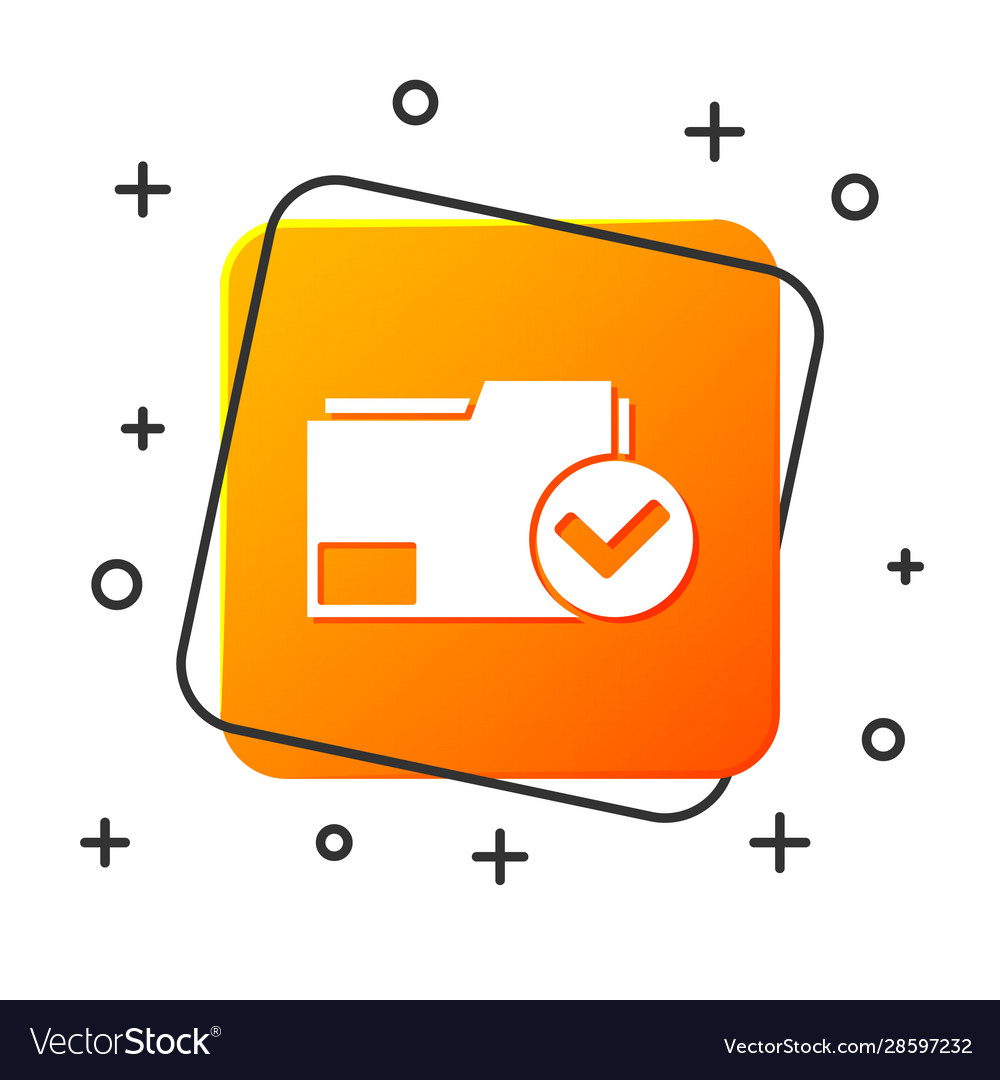 White document folder and check mark icon isolated vector image White document folder and check mark icon isolated