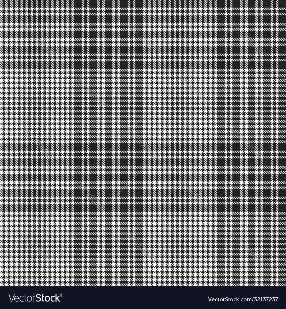 Black and white glen plaid textured seamless Vector Image