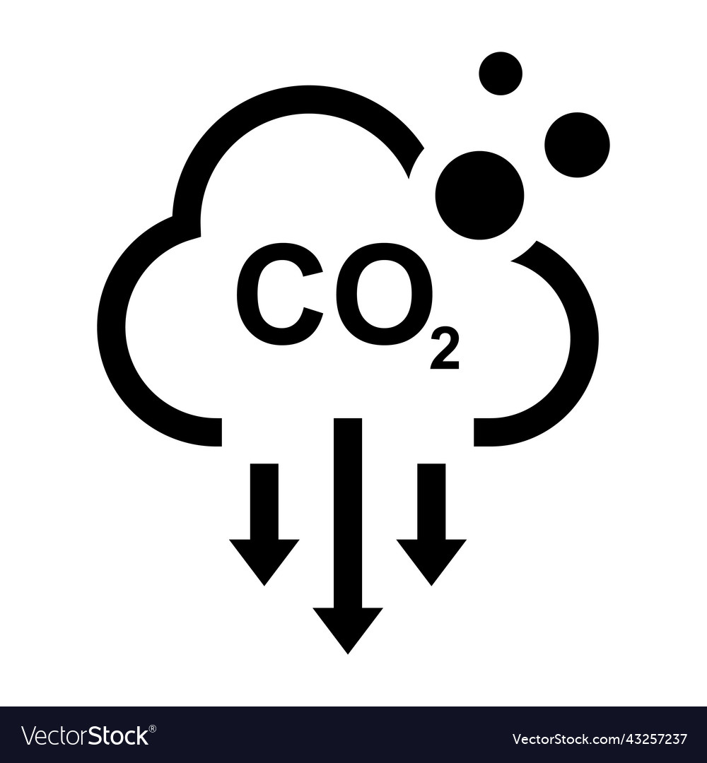 Carbon dioxide or co2 icon on white background Vector Image