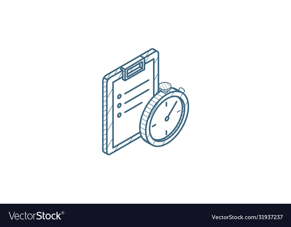 Clipboard and stopwatch time management control Vector Image