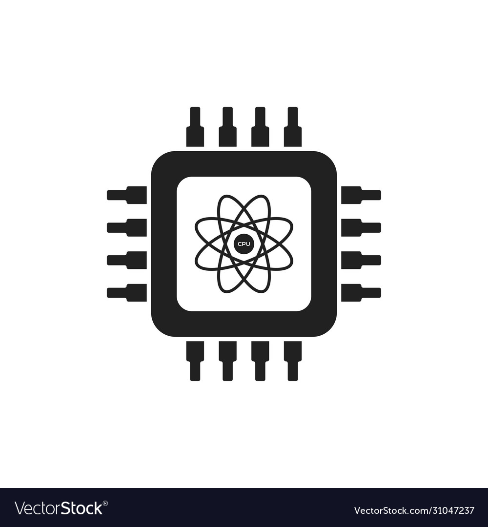 Cpu processor template icon isolated on white vector image Cpu processor template icon isolated on white