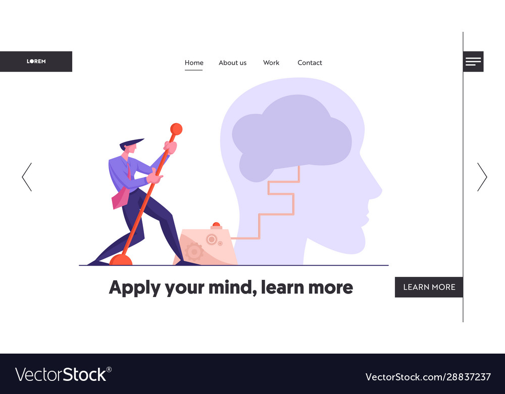 Creativity and searching solution website landing vector image Creativity and searching solution website landing