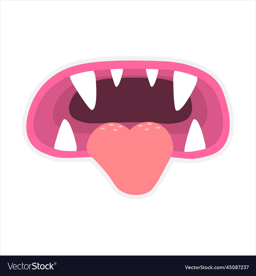 Cute mouth monsters sticker cartoon Royalty Free Vector