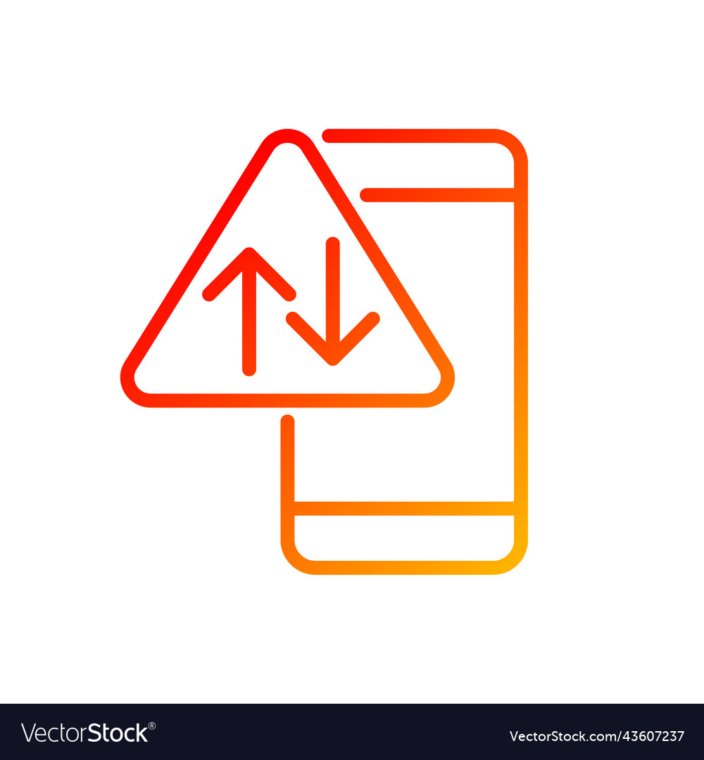 Data usage warning pixel perfect gradient linear vector image Data usage warning pixel perfect gradient linear