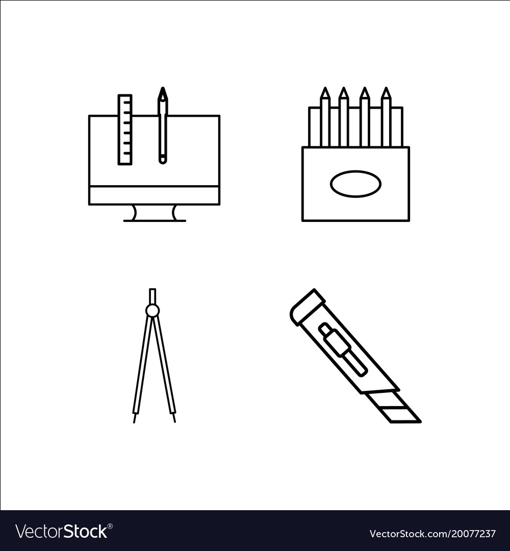 Design and studio simple linear icon setsimple