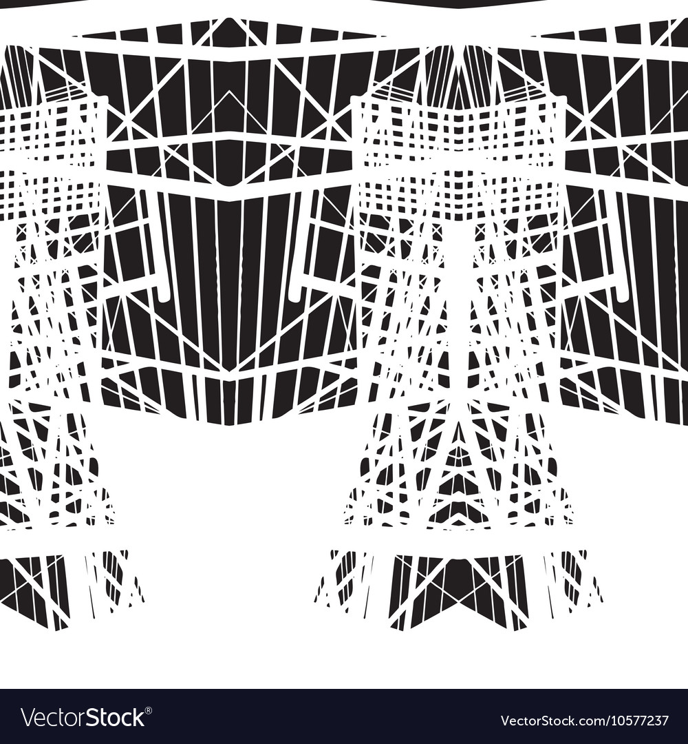 Hand-drawn seamless pattern with abstract
