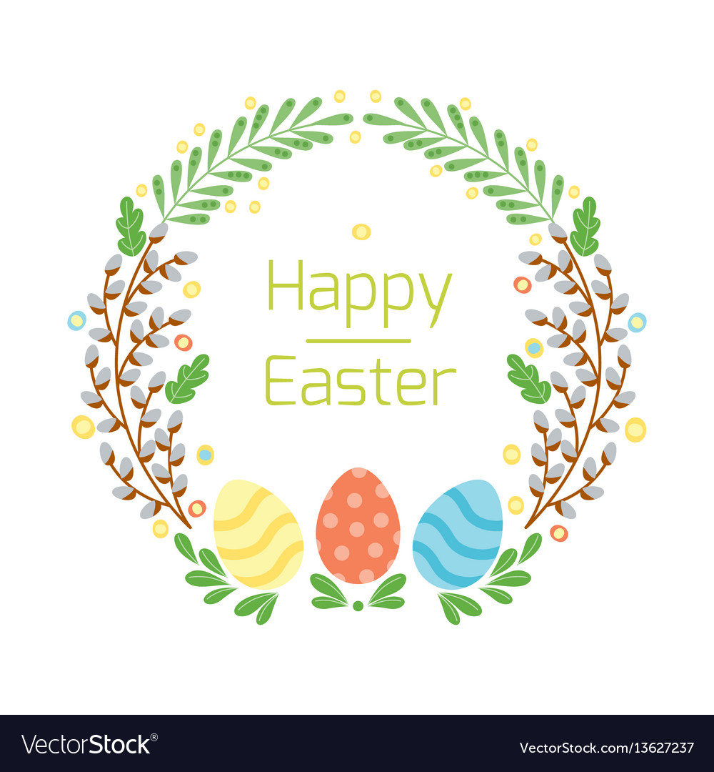 Happy easter hand drawn badge with lettering vector image Happy easter hand drawn badge with lettering