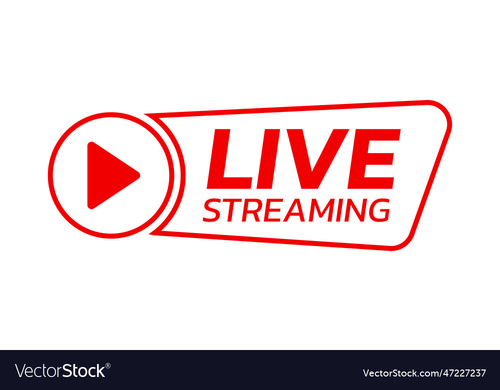 Live stream icon or button online broadcast logo