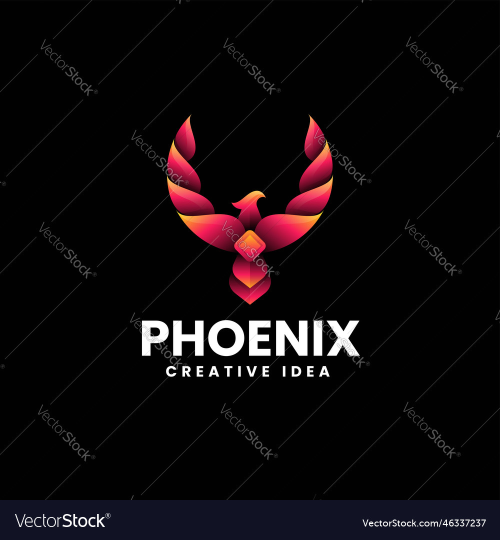 Logo phoenix gradient colorful style