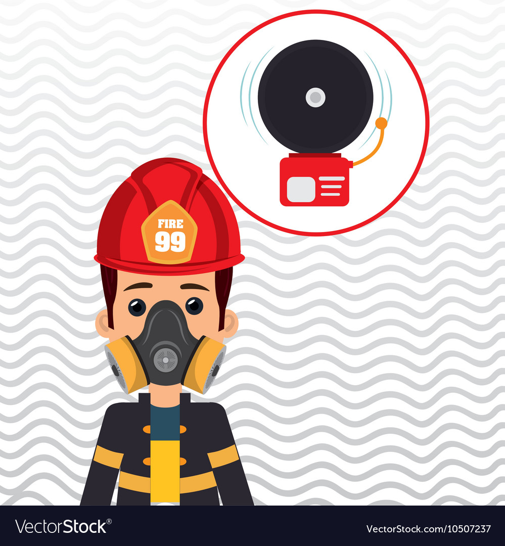 Man fire alarm Royalty Free Vector Image - VectorStock