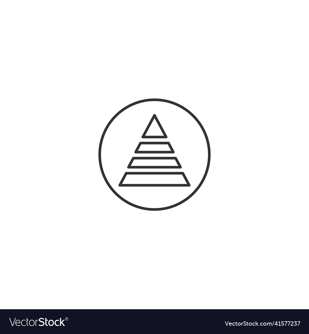 Pyramid triangle chart line icon step graph