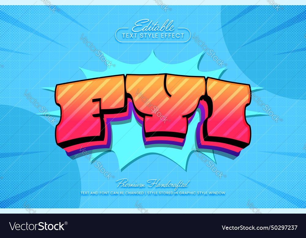 Retro 3d text effect graphic style editable Vector Image Retro 3d text effect graphic style editable