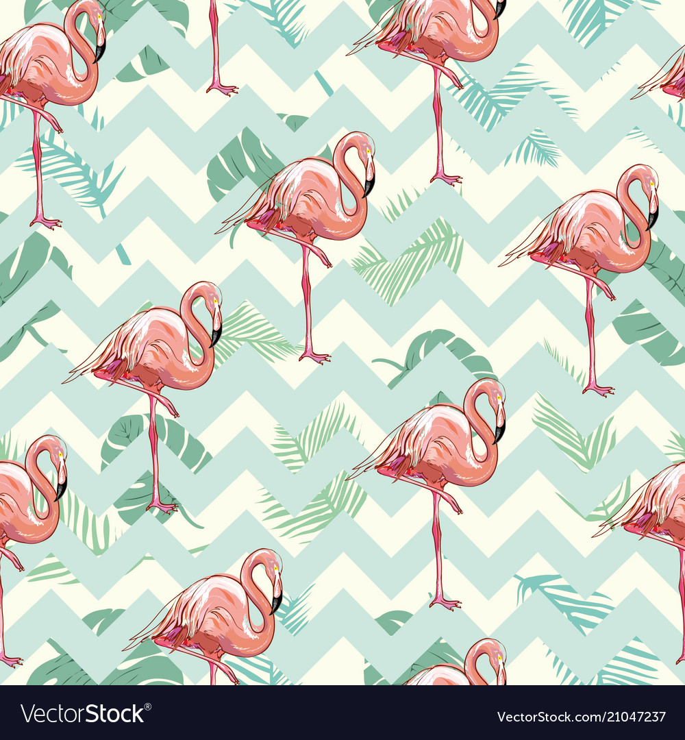 Seamless flamingo pattern Vector Image Seamless flamingo pattern