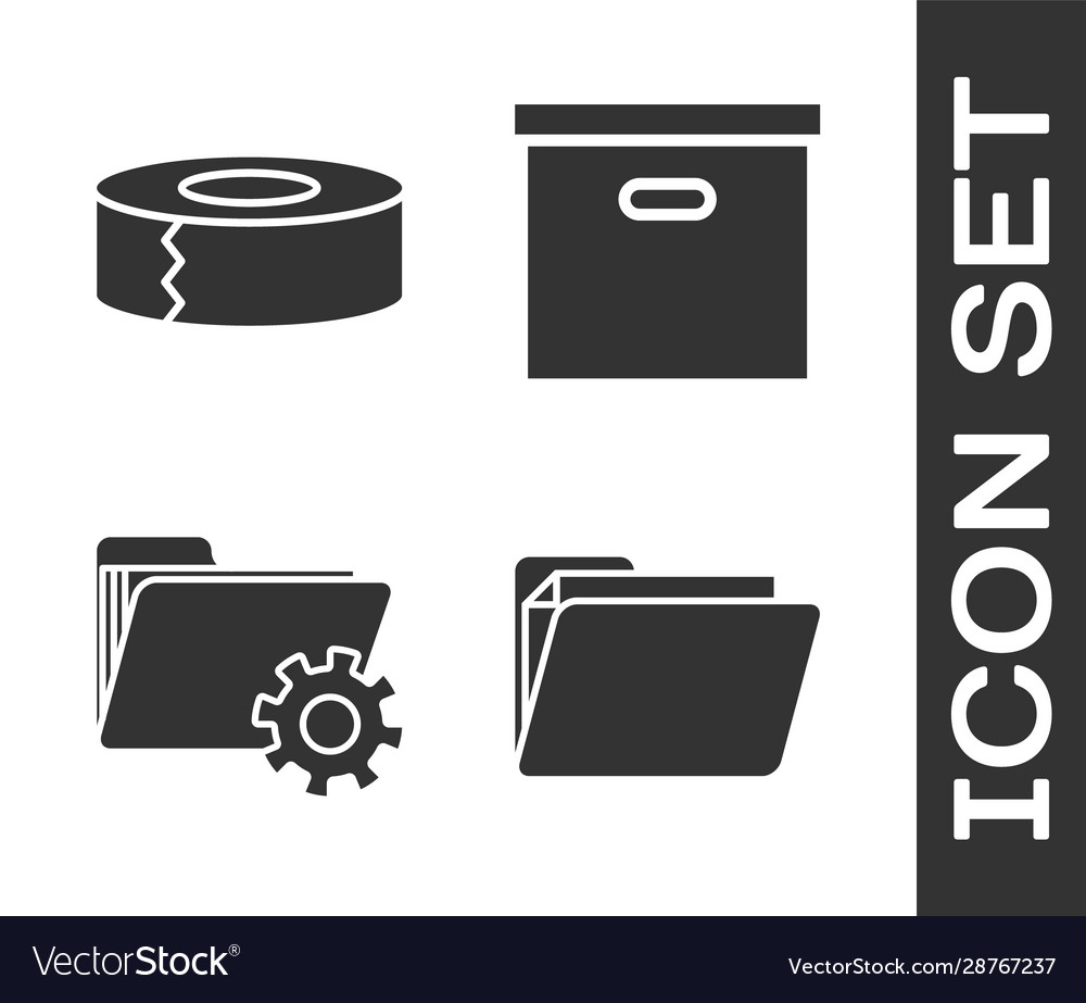 Set document folder scotch settings vector image Set document folder scotch settings