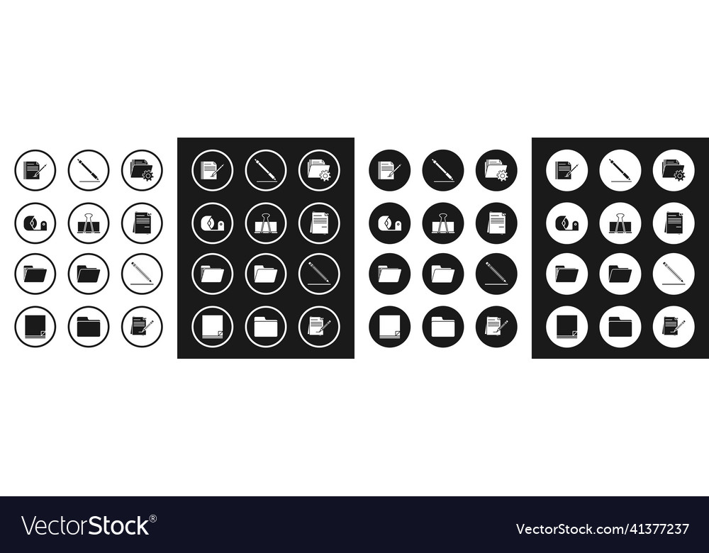Set folder settings with gears binder clip vector image Set folder settings with gears binder clip