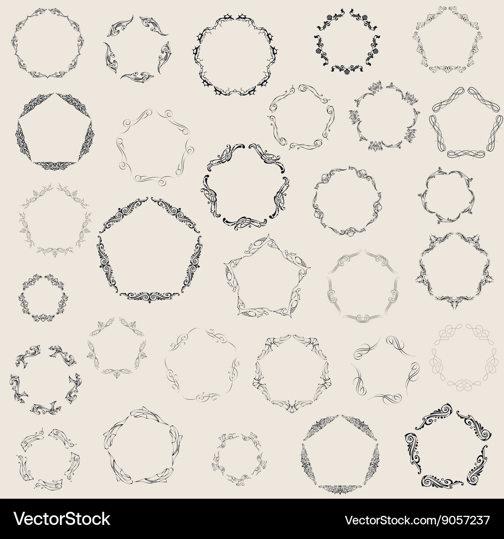 Set of elegant monogram design Royalty Free Vector Image