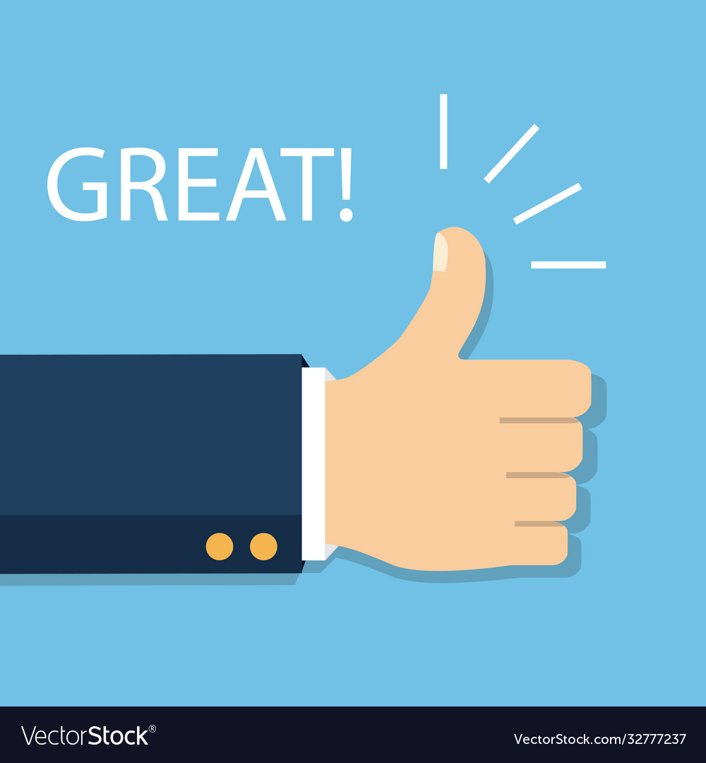 Thumb up icon isolated on a background like symbol Vector Image Thumb up icon isolated on a background like symbol