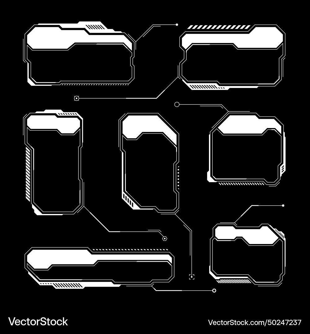 White futuristic hud ui elements sci-fi user Vector Image