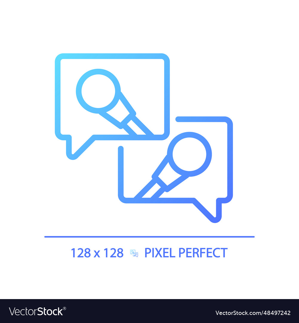 2d thin linear gradient media interview icon