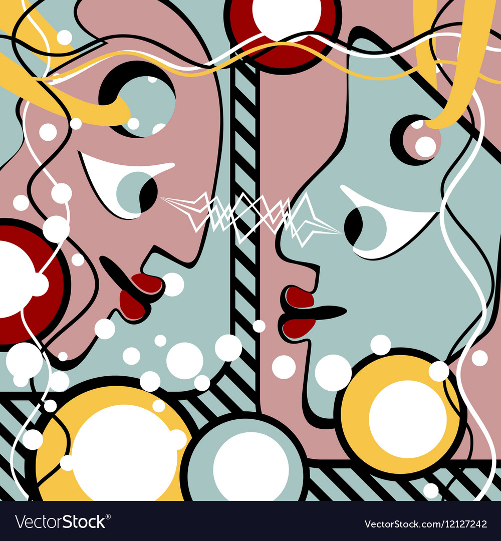 Abstract people look at each other Royalty Free Vector Image