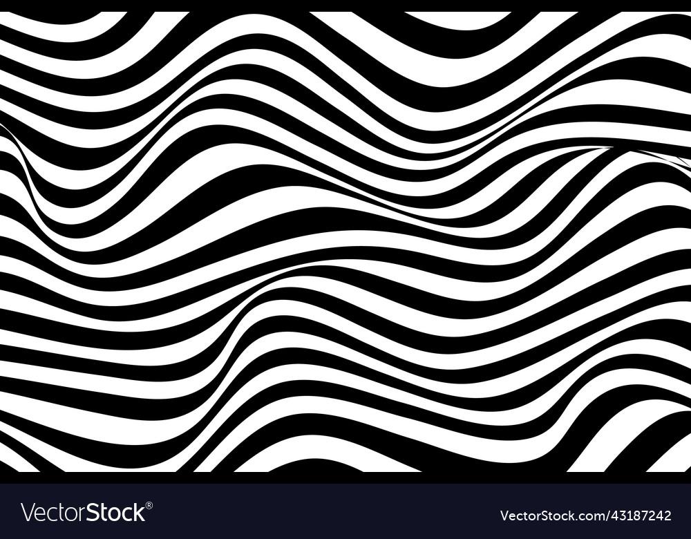 Background with waving black and white stripes