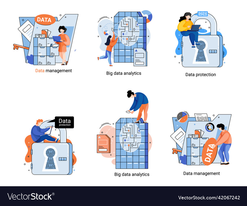 Big data analytics platform management vector image Big data analytics platform management