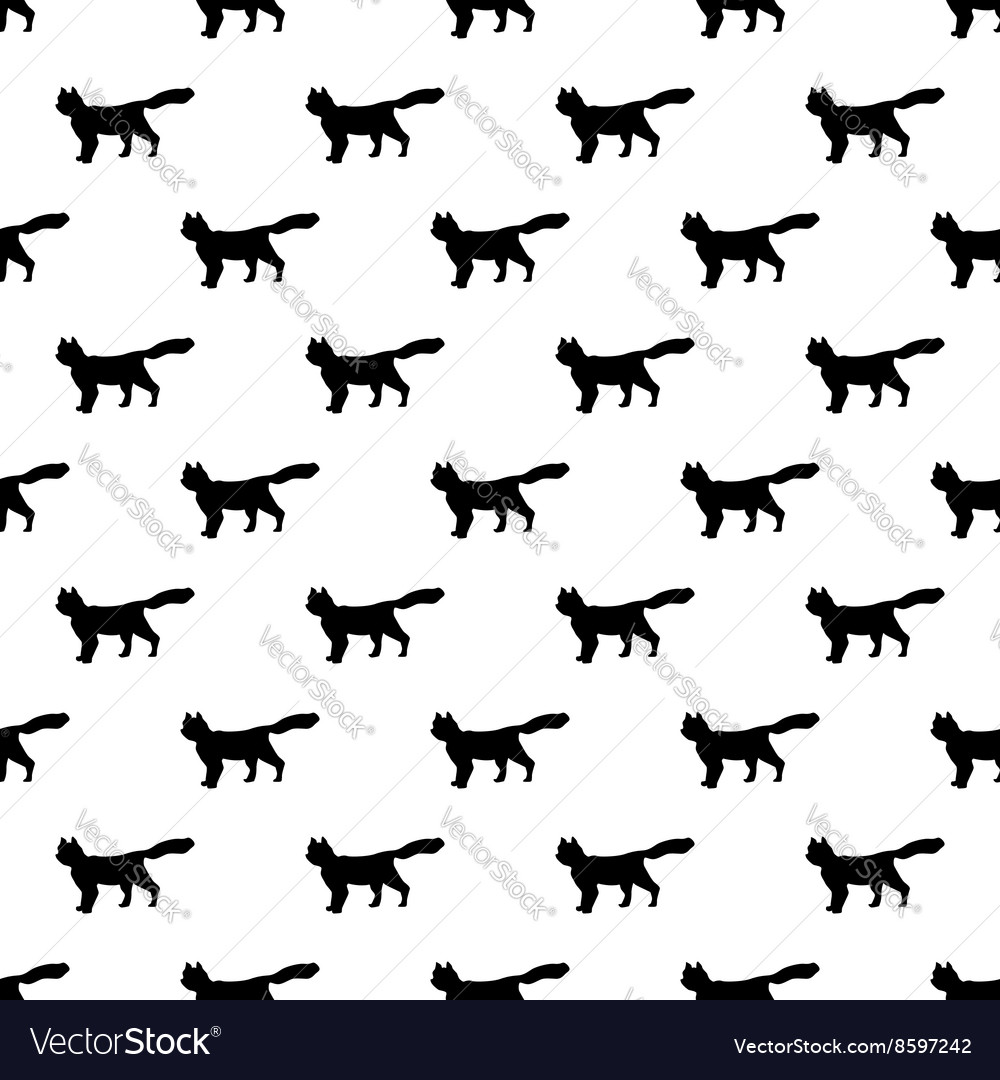 Cat pattern seamless Royalty Free Vector Image