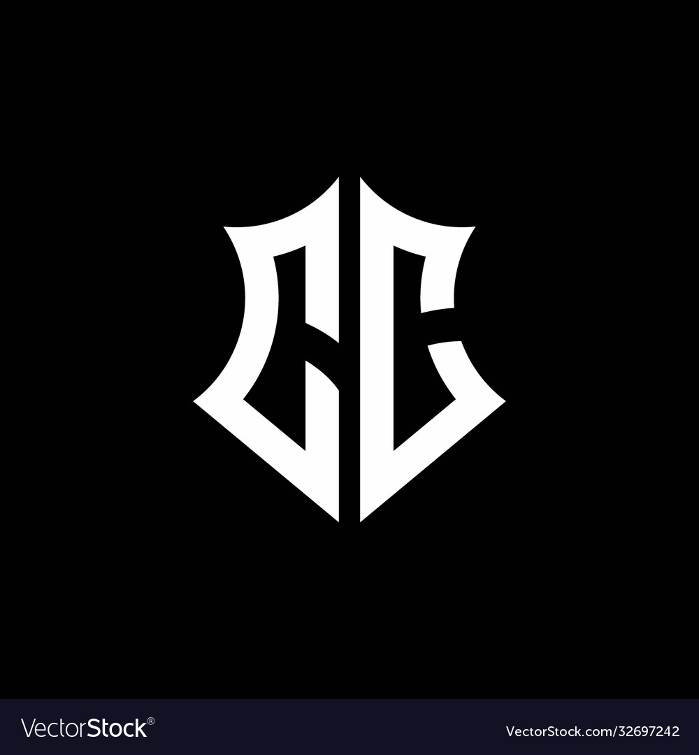 Cc monogram logo with a sharp shield style Vector Image Cc monogram logo with a sharp shield style