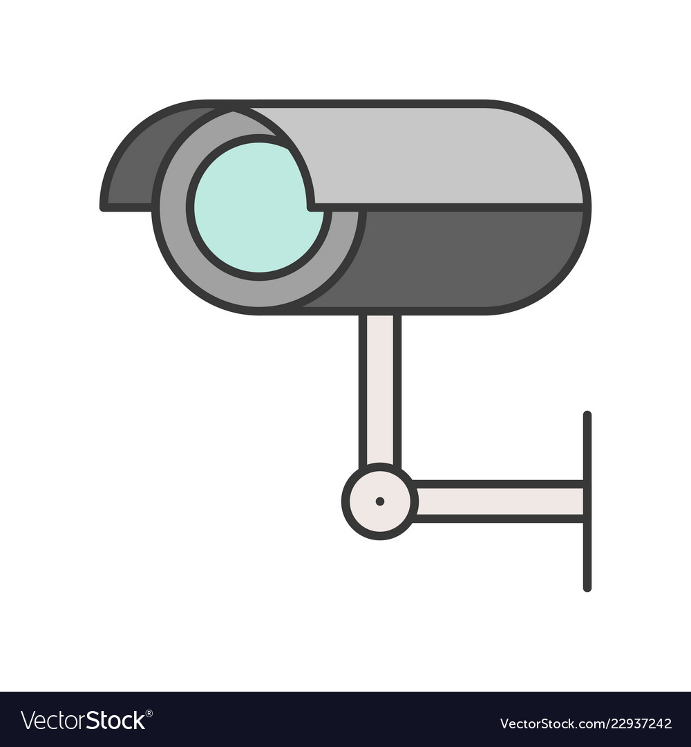 Cctv camera police related icon outline design Vector Image