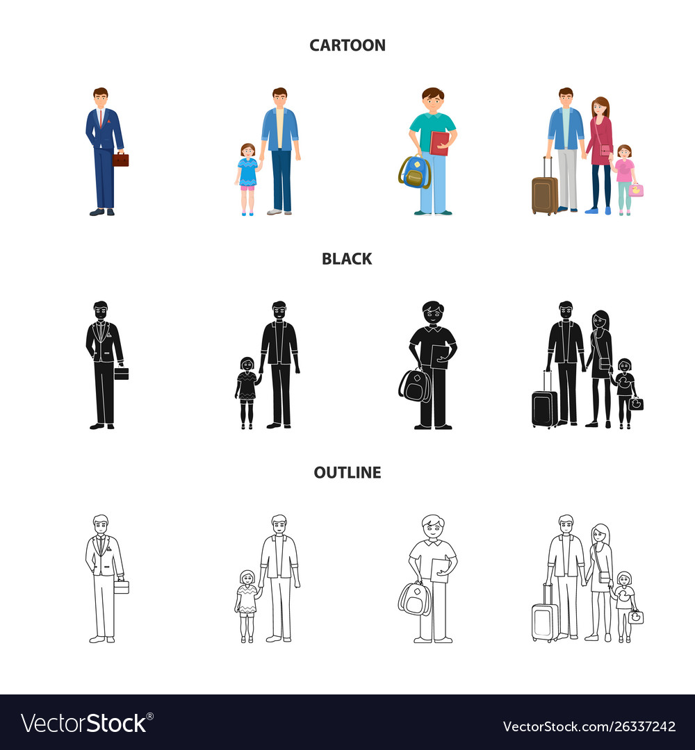 Design character and avatar logo set vector image Design character and avatar logo set