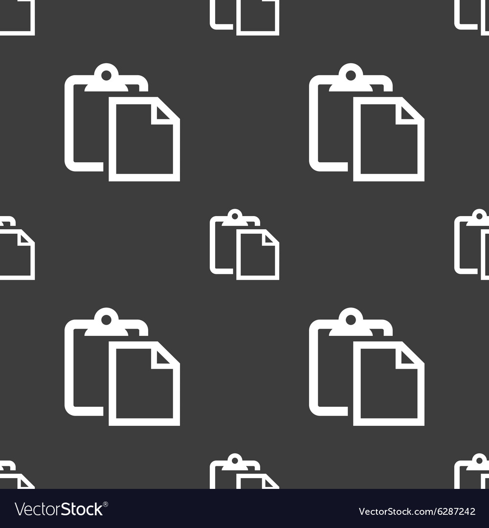 Edit document sign icon seamless pattern on a gray