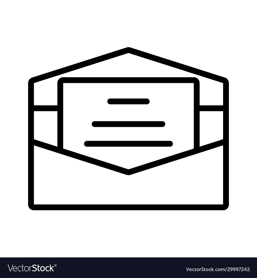 Envelope with open letter in white background