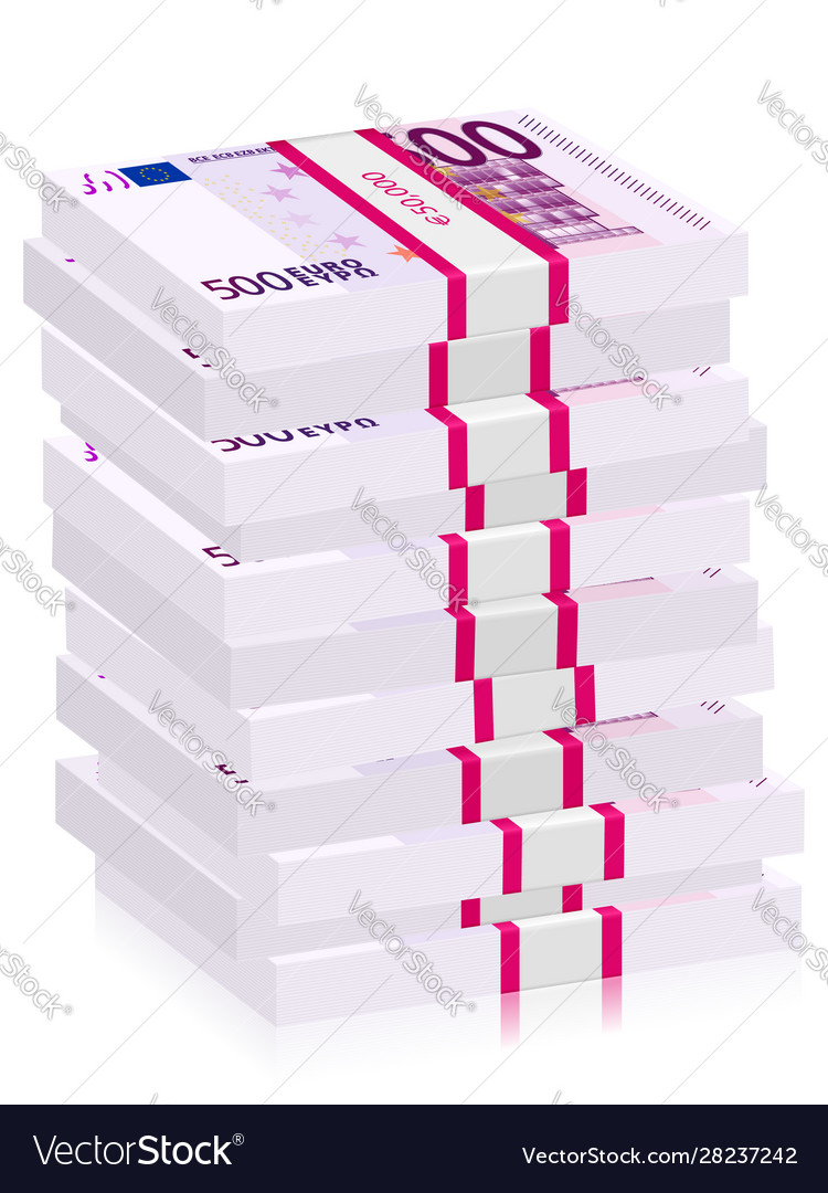 Five hundred euro banknotes stacks