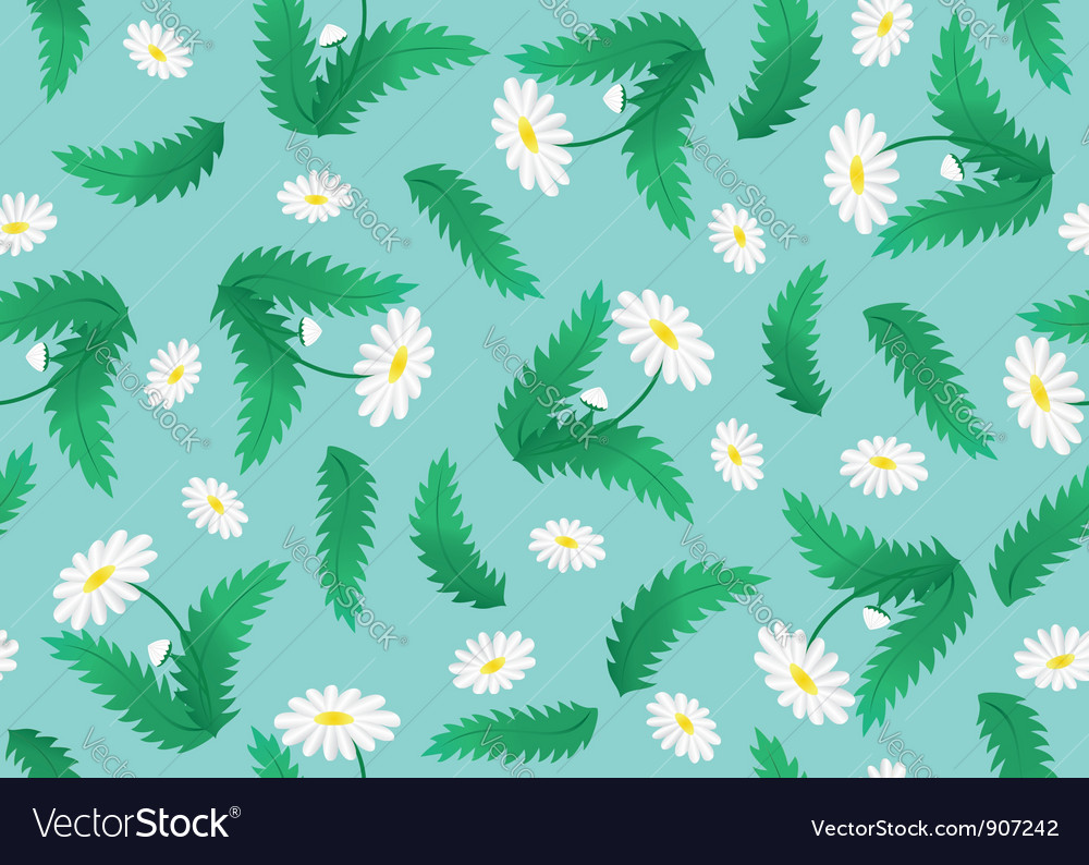 Floral green pattern with flowers