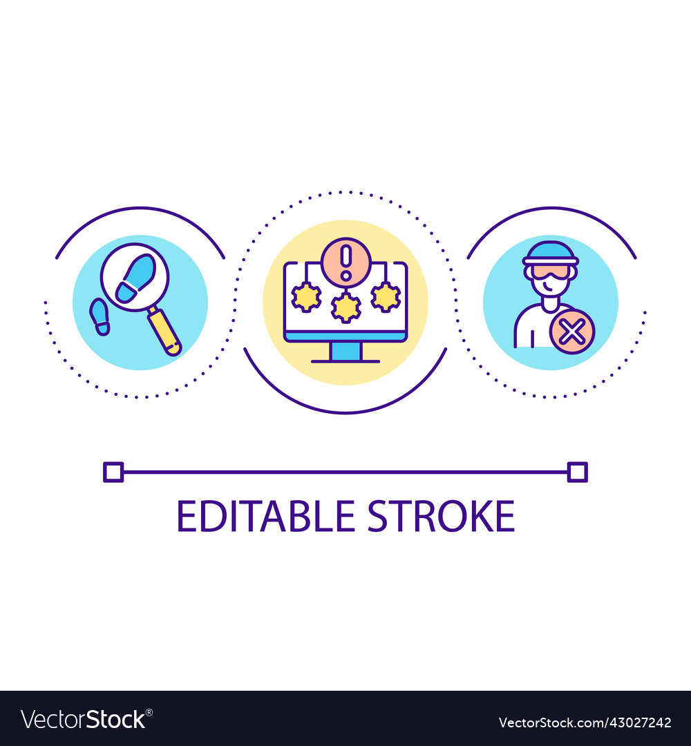 Hacker detection software loop concept icon