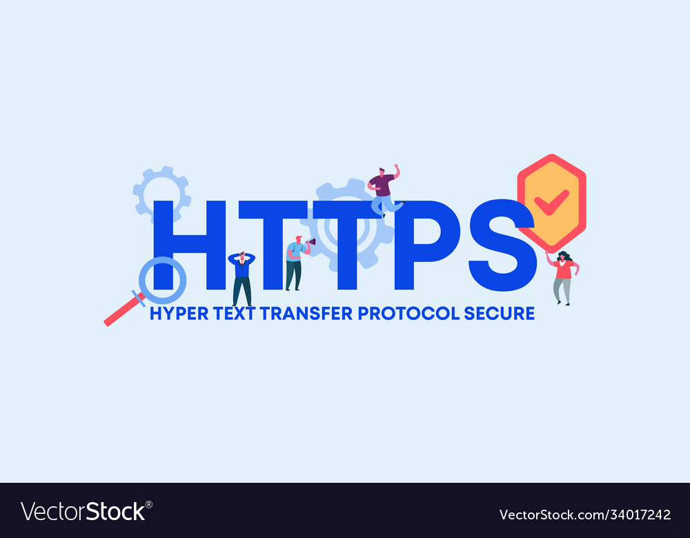 Https hyper text transfer protocol secure coding vector image Https hyper text transfer protocol secure coding