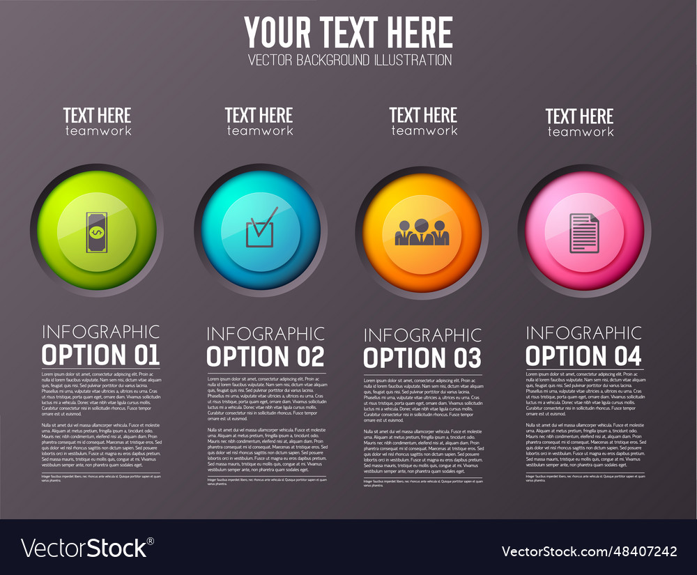 Infographic option buttons background Vector Image Infographic option buttons background