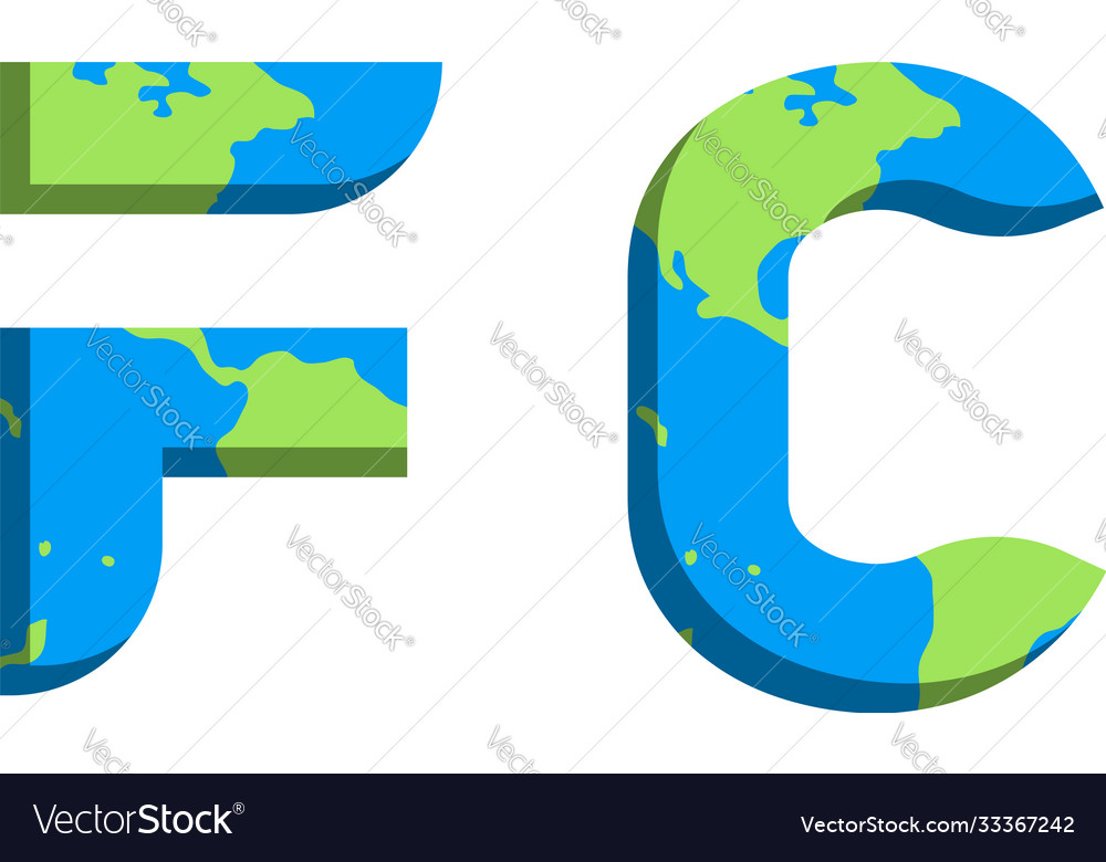 Initial fc logo design with world map style