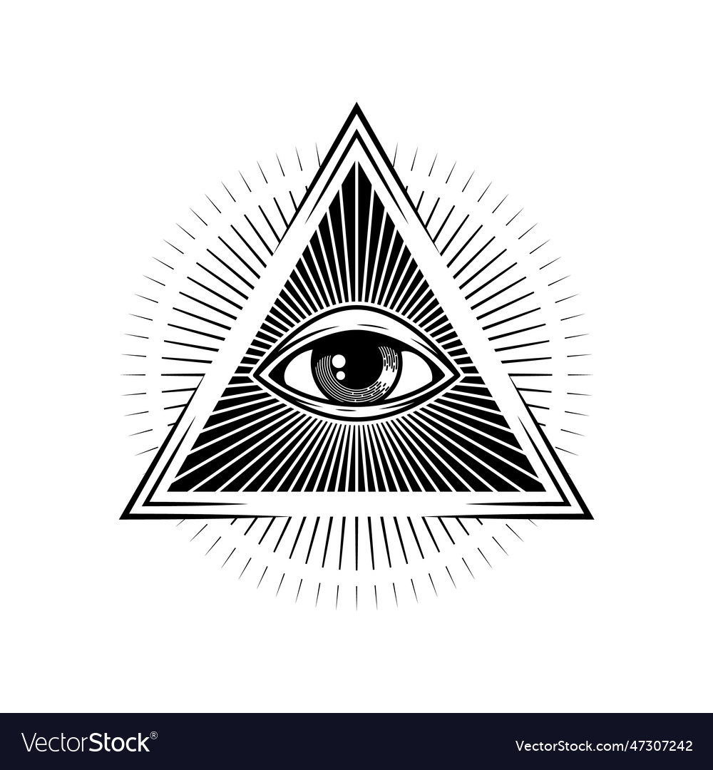 Magic eye in pyramid shape evil protection amulet Vector Image