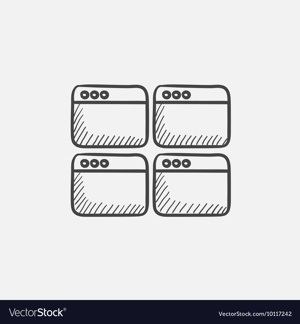Opened browser windows sketch icon