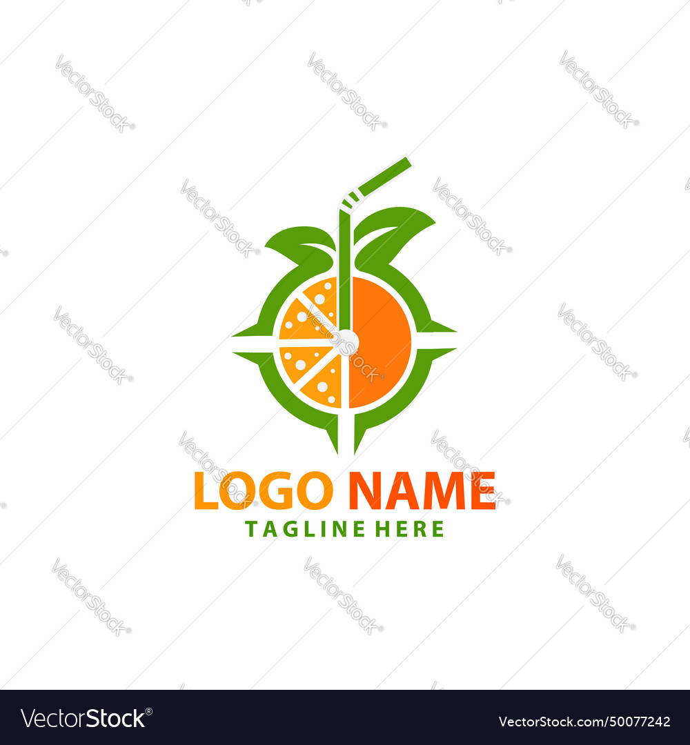 Orange juice target logo design Royalty Free Vector Image