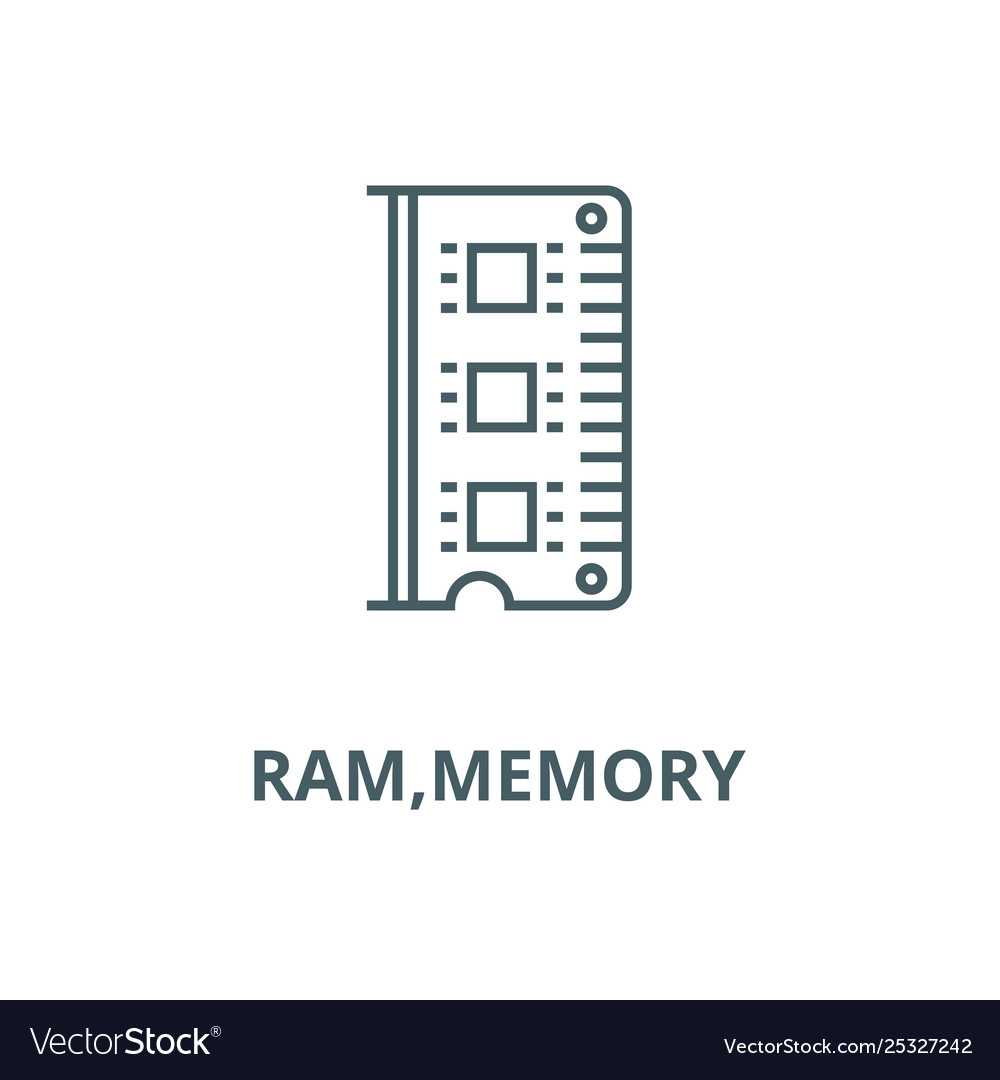 Rammemory line icon linear concept vector image Rammemory line icon linear concept